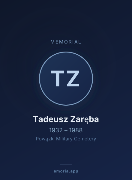 Memorial portrait of Tadeusz Zaręba