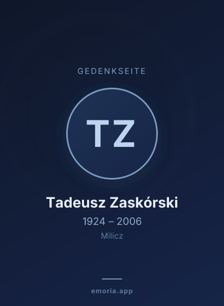 Gedenkportrait von Tadeusz Zaskórski