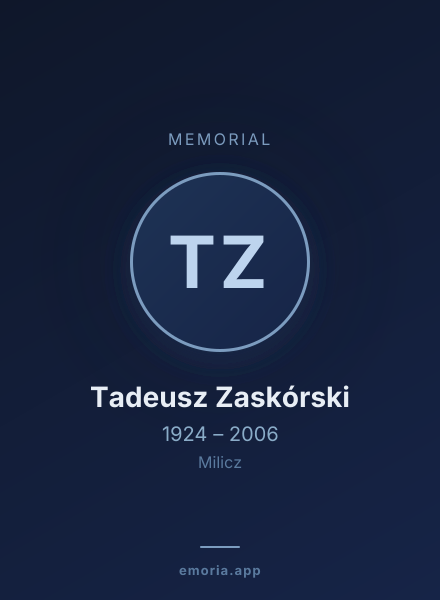 Memorial portrait of Tadeusz Zaskórski