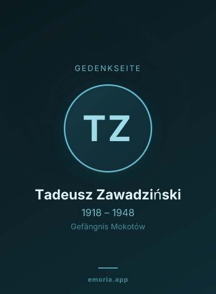 Gedenkportrait von Tadeusz Zawadziński