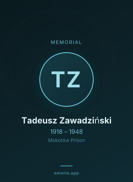 Memorial portrait of Tadeusz Zawadziński