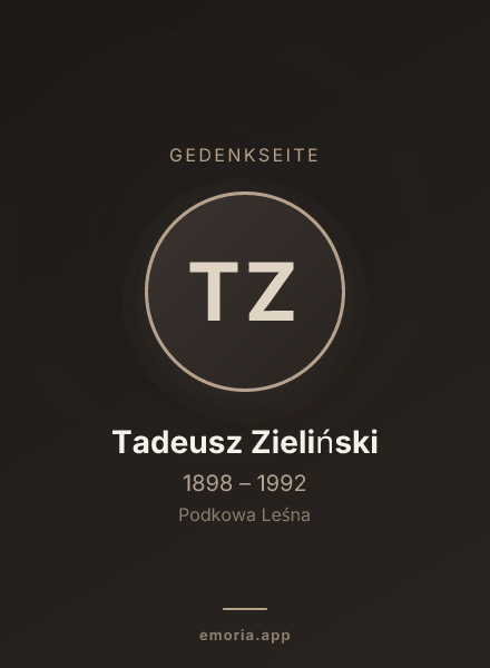Gedenkportrait von Tadeusz Zieliński