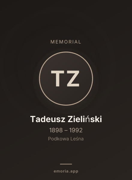 Memorial portrait of Tadeusz Zieliński
