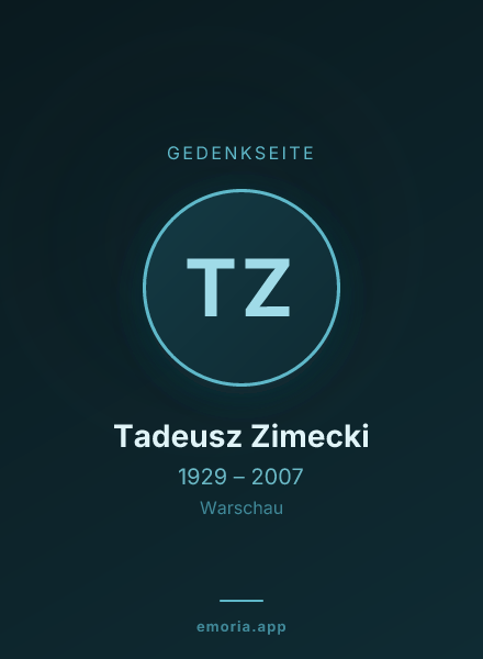Gedenkportrait von Tadeusz Zimecki
