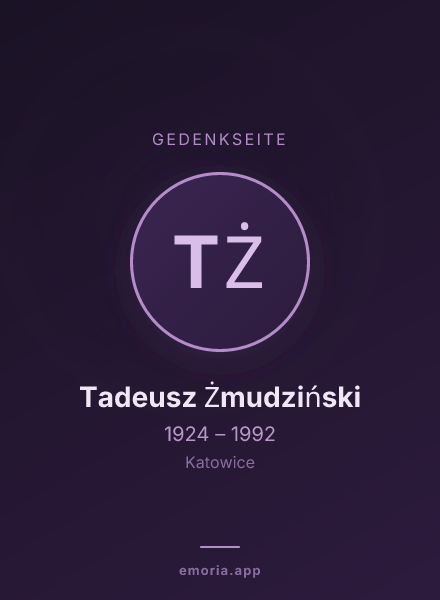 Gedenkportrait von Tadeusz Żmudziński