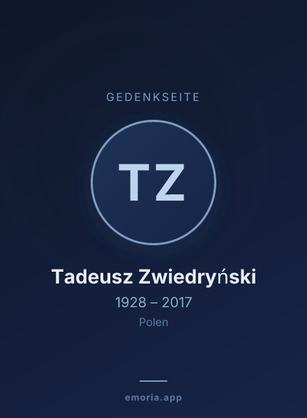 Gedenkportrait von Tadeusz Zwiedryński