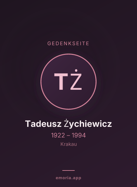 Gedenkportrait von Tadeusz Żychiewicz