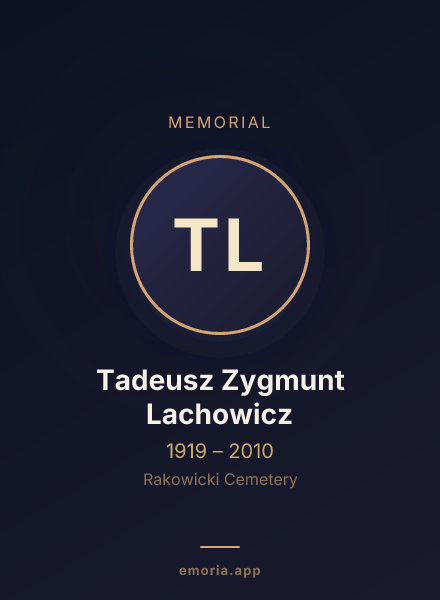 Memorial portrait of Tadeusz Zygmunt Lachowicz
