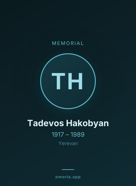 Memorial portrait of Tadevos Hakobyan