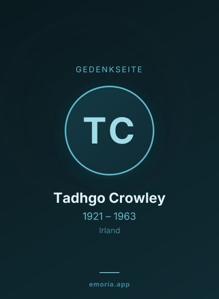 Gedenkportrait von Tadhgo Crowley