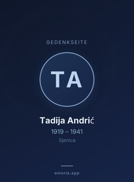 Gedenkportrait von Tadija Andrić