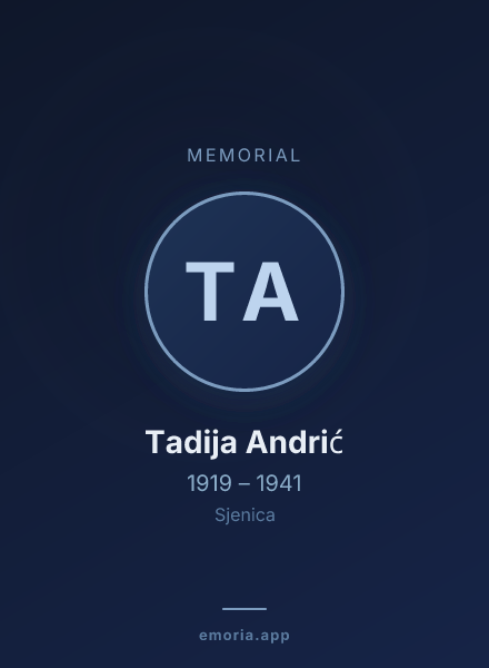 Memorial portrait of Tadija Andrić