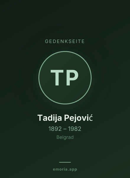 Gedenkportrait von Tadija  Pejović