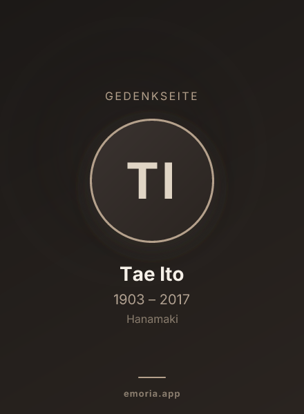 Gedenkportrait von Tae Ito