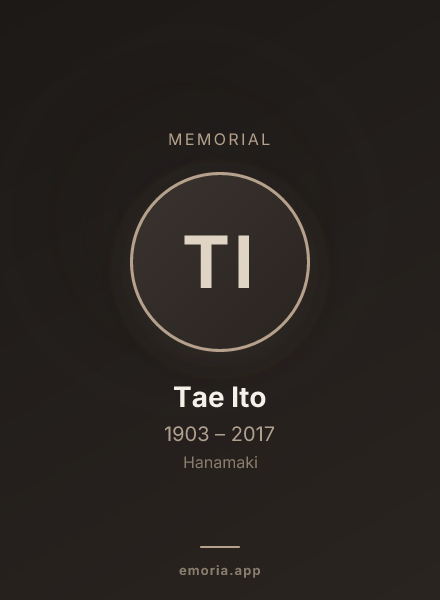 Memorial portrait of Tae Ito