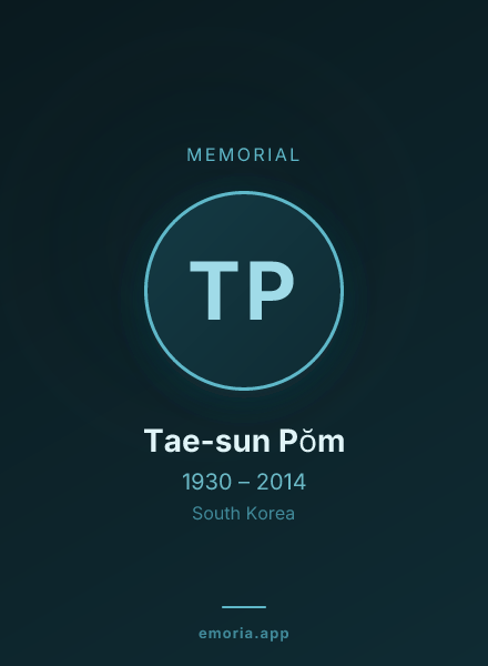 Memorial portrait of Tae-sun Pŏm