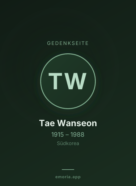 Gedenkportrait von Tae Wanseon