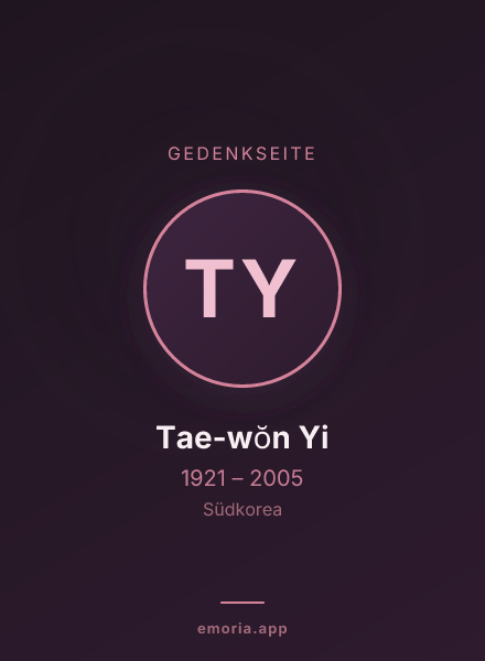 Gedenkportrait von Tae-wŏn Yi