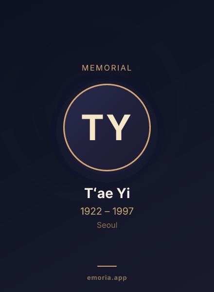 Memorial portrait of Tʻae Yi