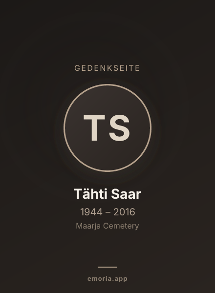 Gedenkportrait von Tähti Saar