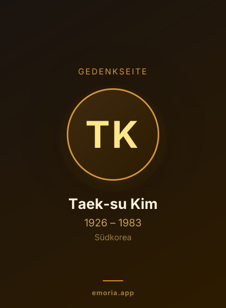 Gedenkportrait von Taek-su Kim