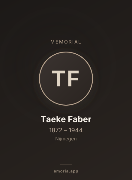 Memorial portrait of Taeke Faber