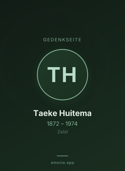 Gedenkportrait von Taeke Huitema