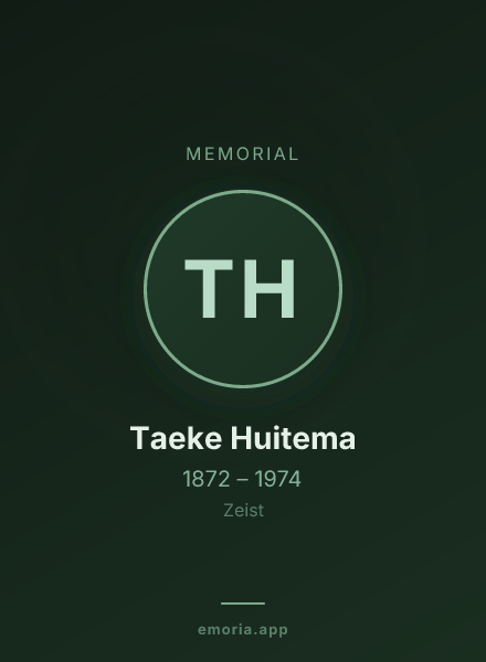 Memorial portrait of Taeke Huitema