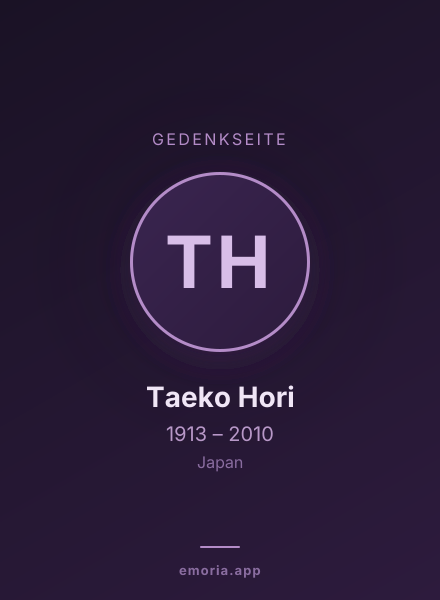 Gedenkportrait von Taeko Hori