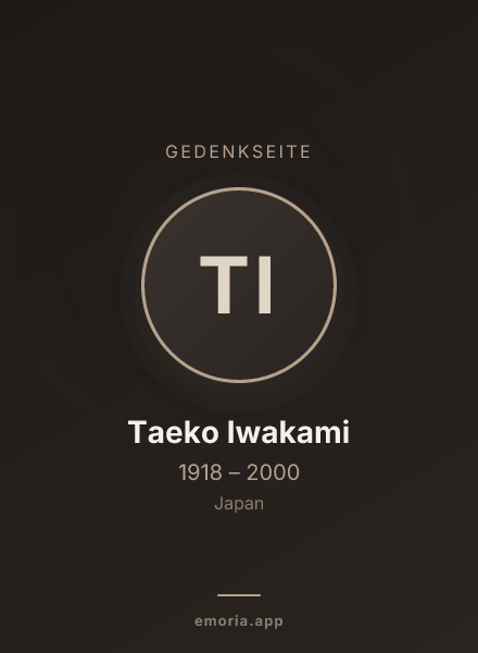 Gedenkportrait von Taeko Iwakami