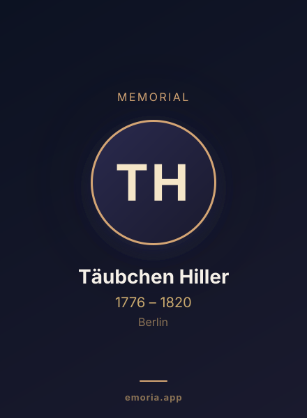 Memorial portrait of Täubchen Hiller