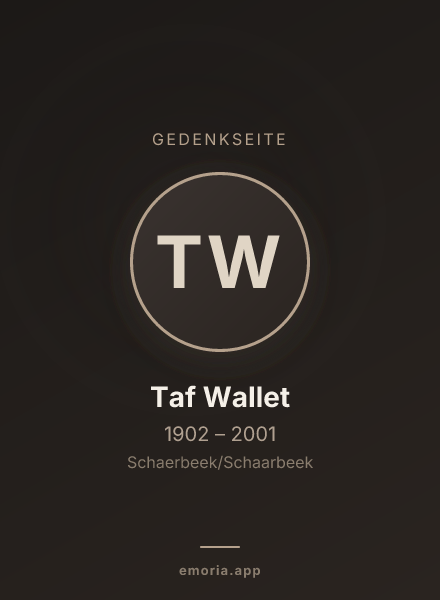 Gedenkportrait von Taf Wallet