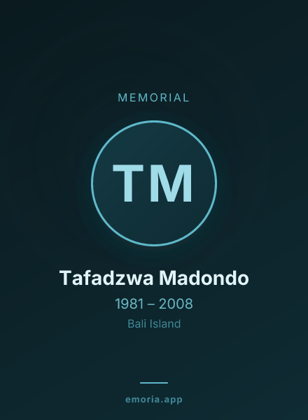 Memorial portrait of Tafadzwa Madondo