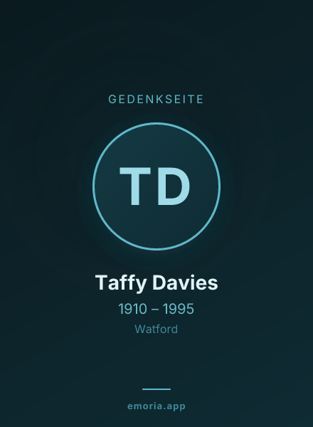 Gedenkportrait von Taffy Davies