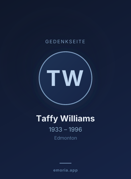 Gedenkportrait von Taffy Williams