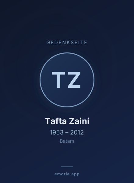 Gedenkportrait von Tafta Zaini