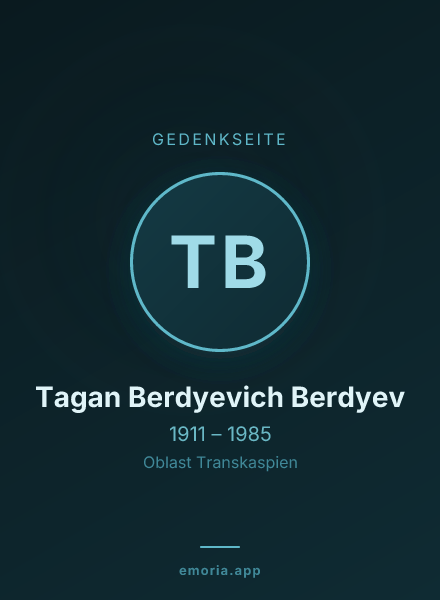 Gedenkportrait von Tagan Berdyevich Berdyev