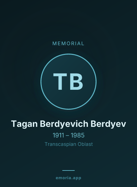 Memorial portrait of Tagan Berdyevich Berdyev