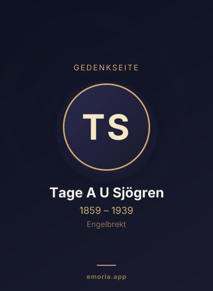 Gedenkportrait von Tage A U Sjögren