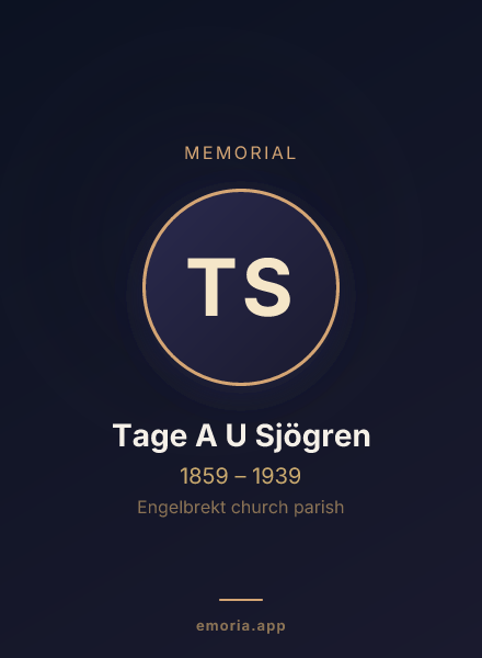 Memorial portrait of Tage A U Sjögren