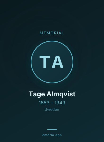 Memorial portrait of Tage Almqvist