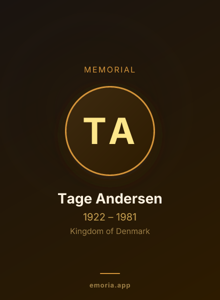 Memorial portrait of Tage Andersen