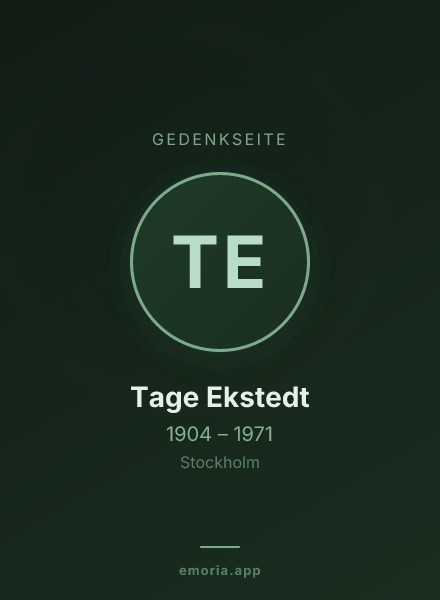 Gedenkportrait von Tage Ekstedt