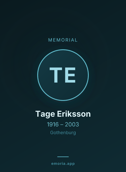 Memorial portrait of Tage Eriksson