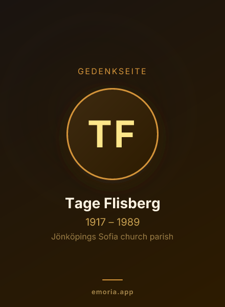 Gedenkportrait von Tage Flisberg