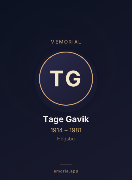 Memorial portrait of Tage Gavik