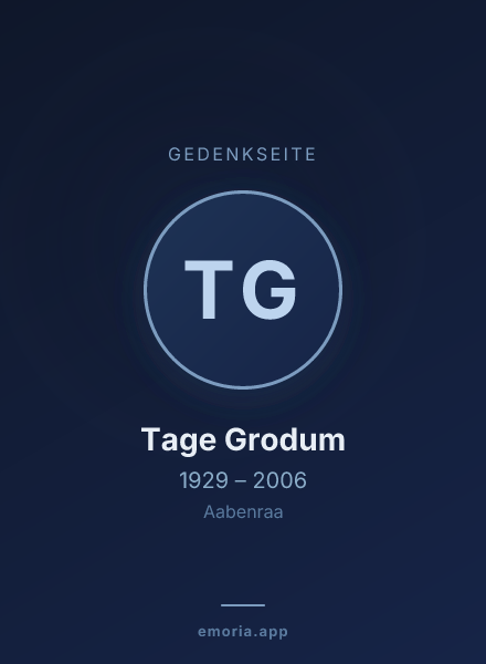 Gedenkportrait von Tage Grodum