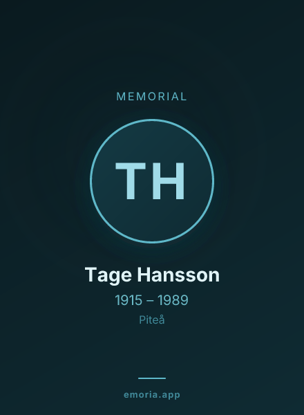 Memorial portrait of Tage Hansson