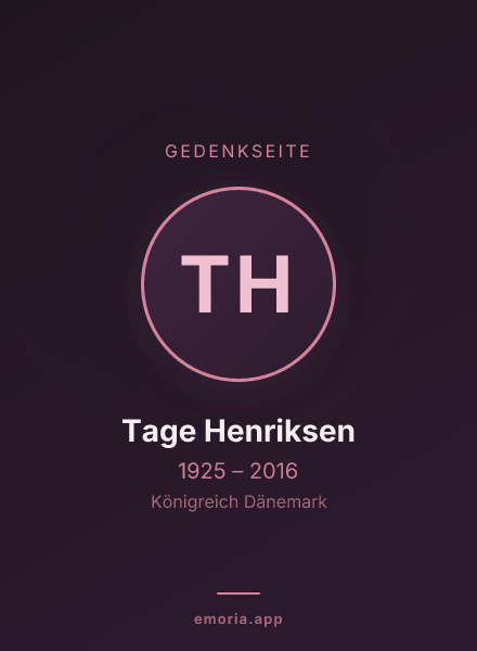 Gedenkportrait von Tage Henriksen