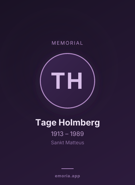 Memorial portrait of Tage Holmberg